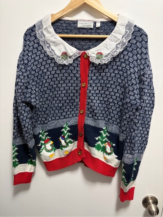 Sweater Loft Sweaters - Vintage 1980s Sweater Loft New York Christmas Cardigan with Geese Size Large
